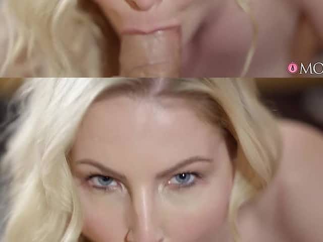 Talented blonde satisfies dude with her holes when chatting