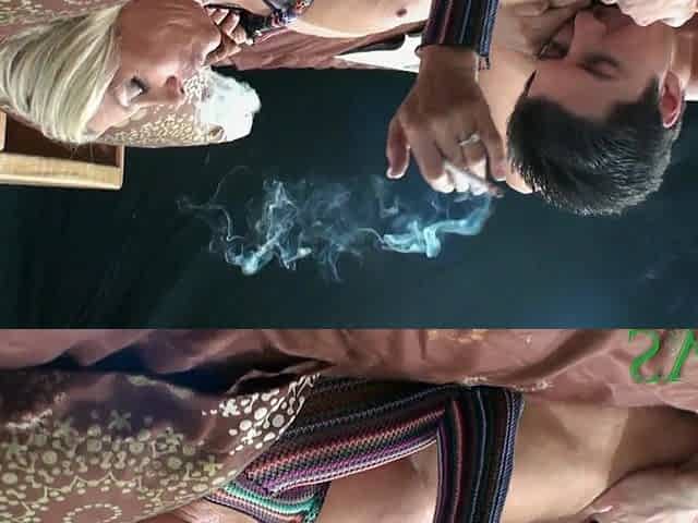 Naughty Smoking Stepmom Wearing a Slink Dress Seduces Me