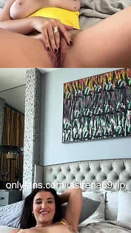 The playful and horny latina masturbates until she squirts