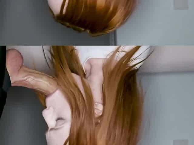 After Blowjob redhead girlfriend spreads her buns for anal sex