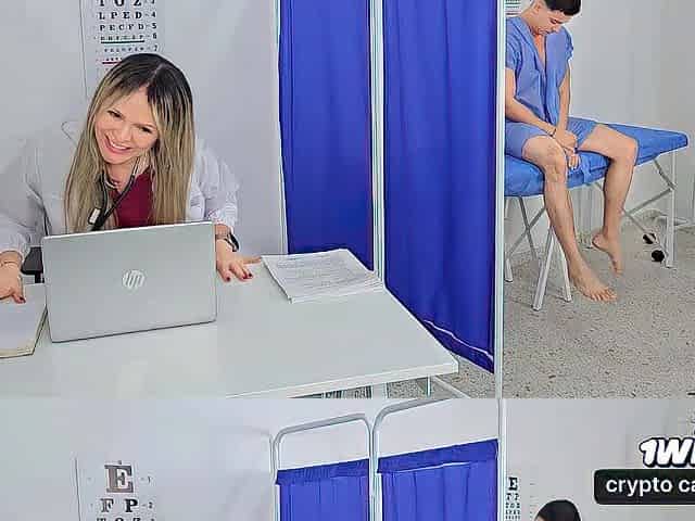 A very sexually excited doctor is drilled very hard by her patient.