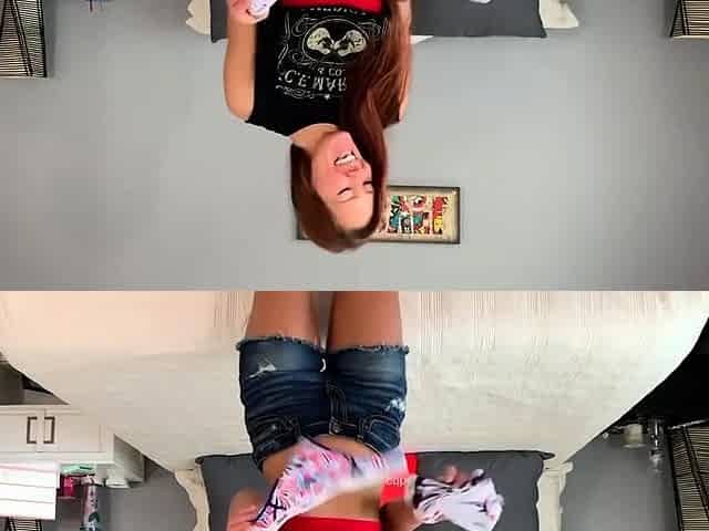 Sexy amateur redhead teen double dildo action