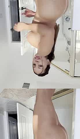 Thick Latina Fucks Wet Pussy on Bathroom Floor