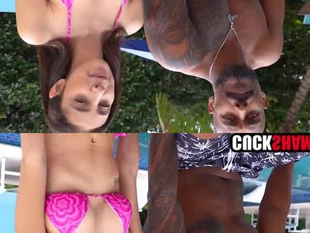 Cuckold hubby sharing his wife with ebony buddy