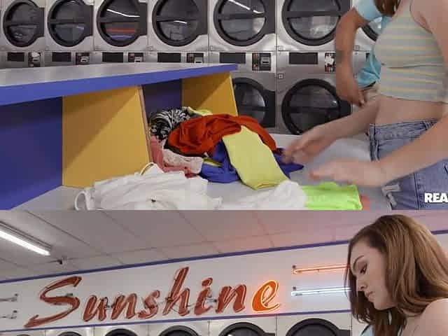 Steamy Slim Cutie Freya Parker Indulges In Crazy Sex With Her Neighbour In the Public Laundry