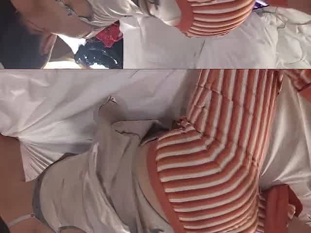 2366 - White Slut, Satin Pants & Lingerie, Anal Plug, Blowjob, Fuck, Pov