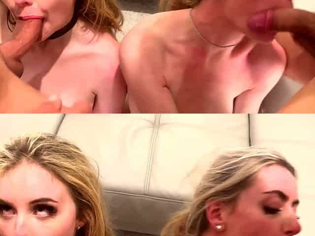 Amateur blonde teens cock sharing threesome fuck