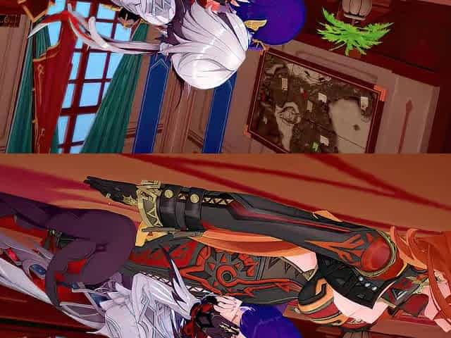 Futas Raiden, Mavuika and Arlecchino trio