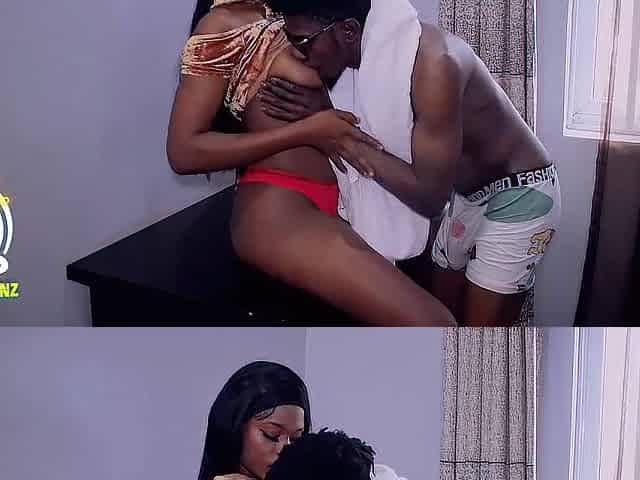 Enchanting Afro teen with creamy cunt