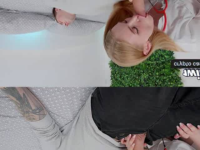 The nurse used her throat and snatch to collect donor goo / Dolly Rud
