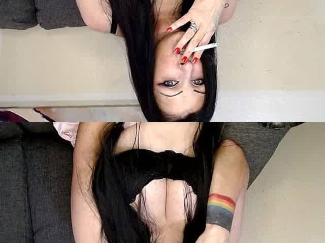 Bra Red Nail Smoking