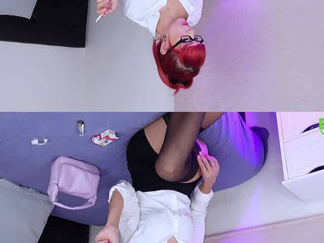 Smoking Secretary, Deepthroat, Fuck Machine and Facial