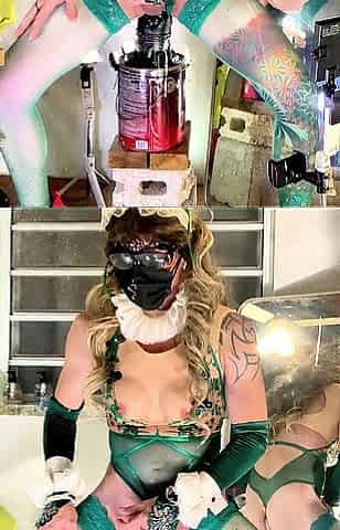 Sissy Cintia Rides Her Massive Anal Vibrator