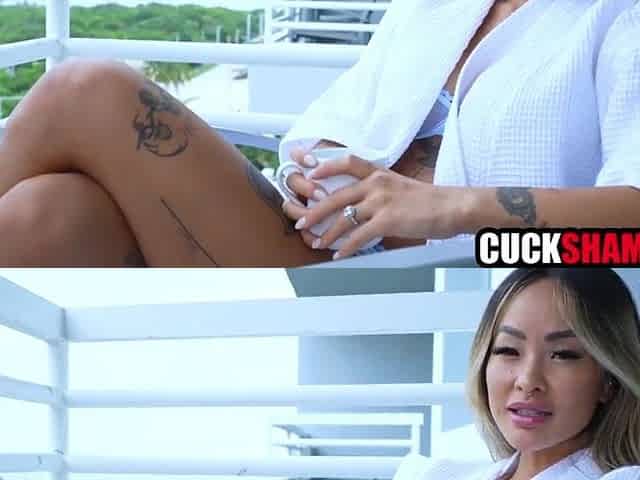 Cuckold hubby invites hawt chap to bang his oriental wife