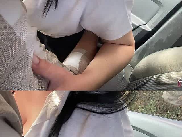 Real climax with my coworker in the car