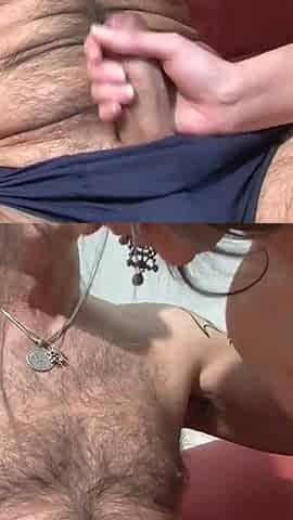 Brunette with big ass fucked by an older dude