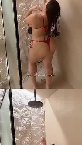 Juicy Latina Strips Tiny Bikini off in the Shower