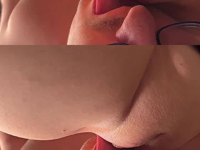 VAGINA EATING CLOSE UP! My boyfriend makes me climax with his fast tongue. 4K, POV