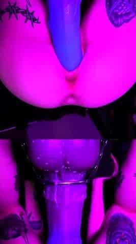 Gaping ass fetish toying from clit pumped anal booty slut