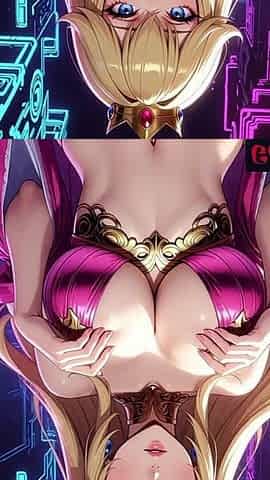 Gol Busty Princes Peach Teasing Cartoon Animation