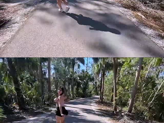 Big Titty whore drains my nut in the forest