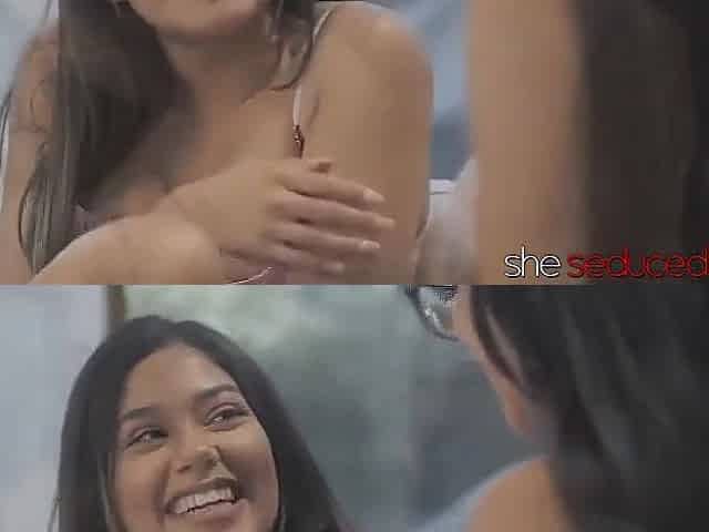 She - Brunette Seduces And Massages Latina