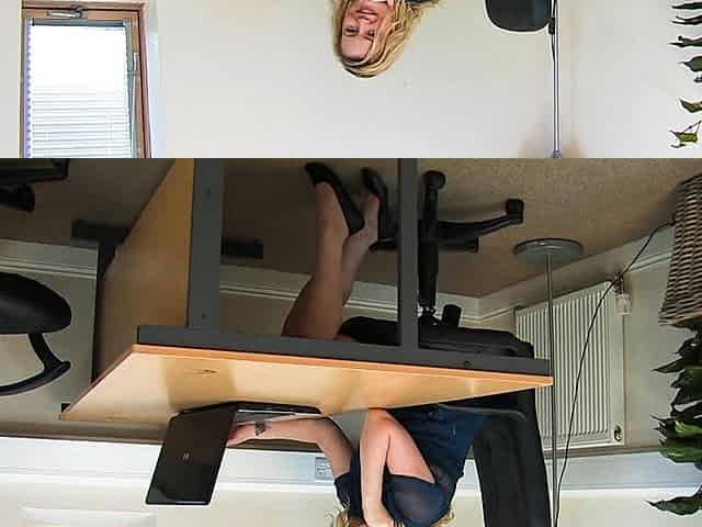 Blonde solo jerking off