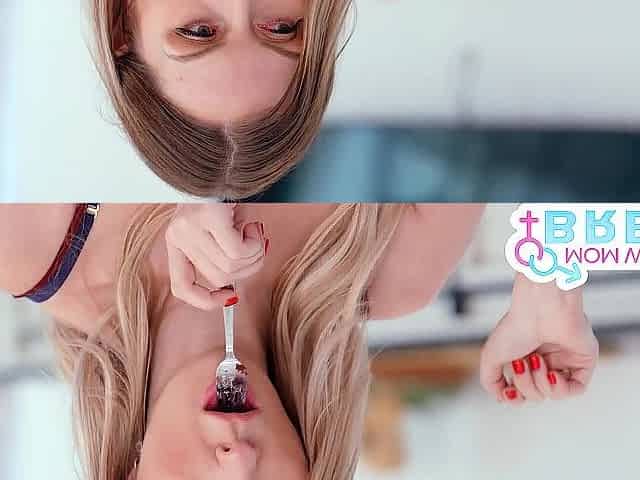 Sydney Paige Surprises Stepson with Her Enjoyable Soaked Twat Laid Out and Willing t...