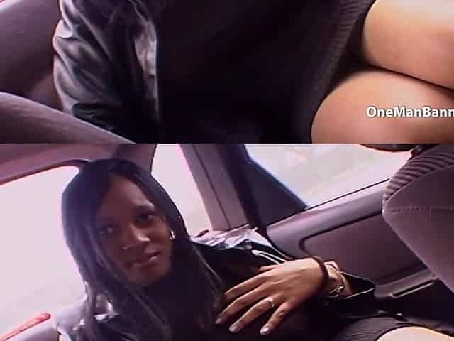 Breasty black flashed in car previous to a bang