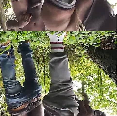 Hiking trip turns into accidental creampie