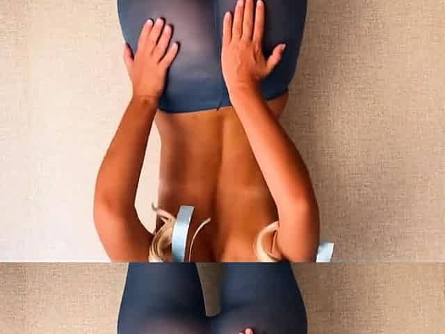 Blonde Teen in Blue Pantyhose Orgasms on Webcam