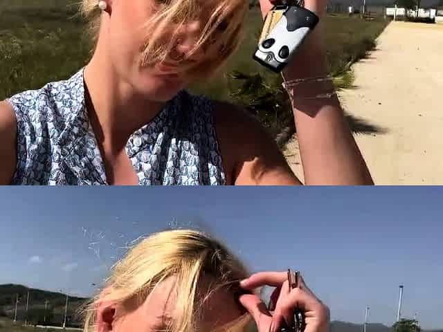 Ivy Roses - Public Park Bench Naked Dildo Ride