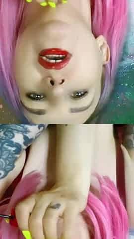 Lady Angela Close Vaping Lips Fetish