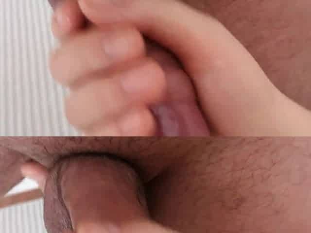Oily tugjob with butt fingering and large spunk flow PART II
