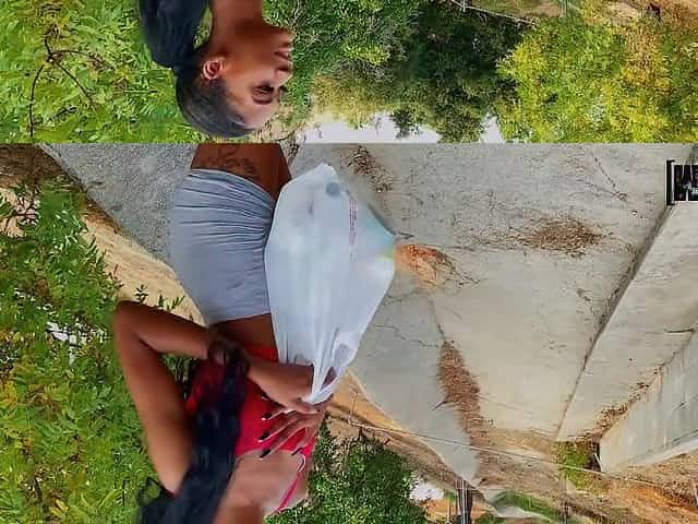 Horny white guy bangs bootyful black babe in mouth and pussy and cums on her face
