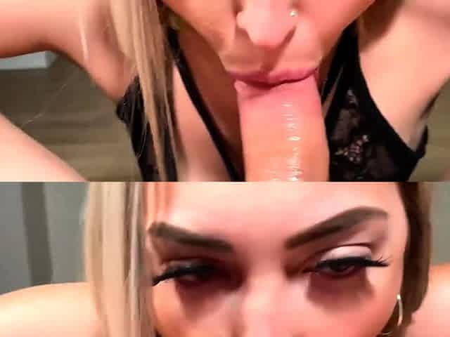 Amateur model Valentina puts her mouth to good use