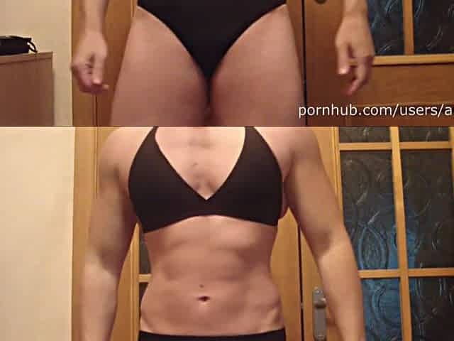 Posing, Flexing in swimsuit - Muscle Gal ANOUK
