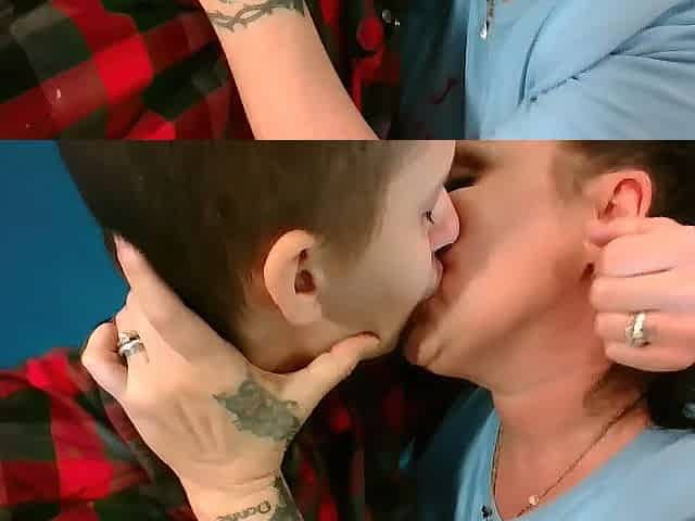Lesbo French Giving a kiss Makeout Enormous Tongue Giving a kiss Tongue War Lip Biting