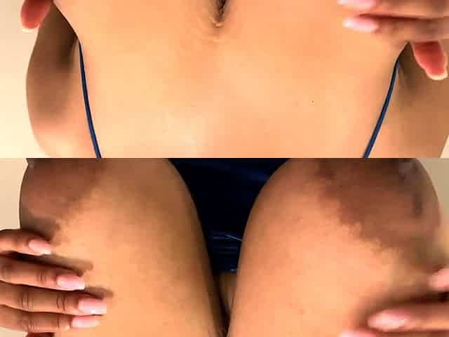 Big boobed babe masturbating