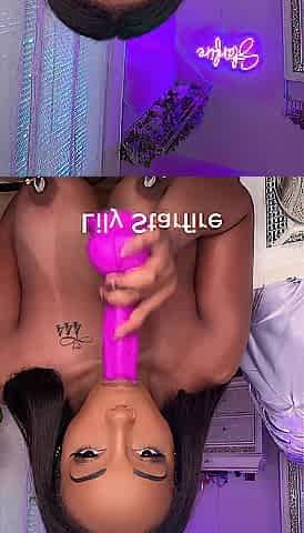 Nasty black masturbates and implores for cum