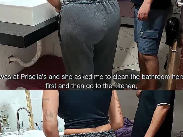 Catching the maid in the bath whilst the wife sunbathes