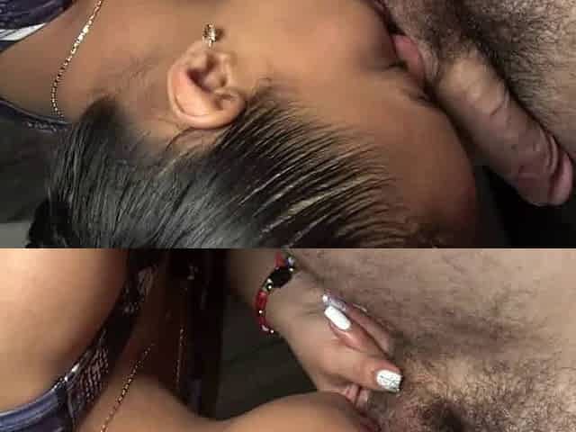 Horny stepsister gives a fine oral job, pulling hairs on the ball-sac with her insane teeth. Big cum-shot in mouth.SideAngle.