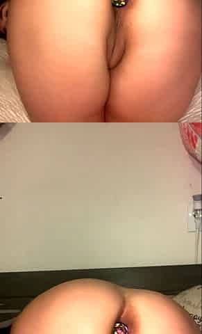 Kinky moist taco brunette anal toy play during masturbating