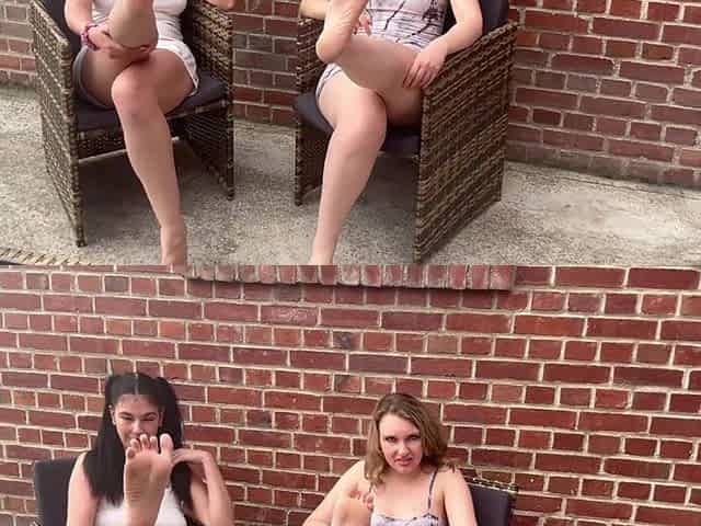 French Pegging - Two Dominatrixes, Their Feet... and You, Humiliated