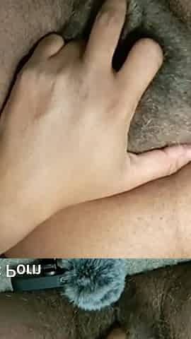 Stimulating My Clit Riding Big Dildo