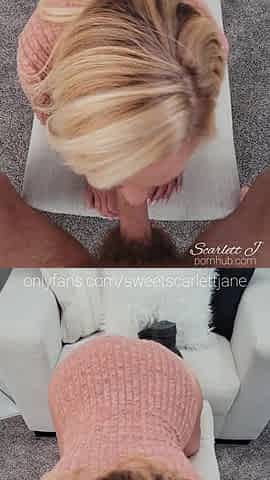 Lovely Scarlett Jane Sucks Schlong in Her Uggs and gets Cum Discharged on her Titties.