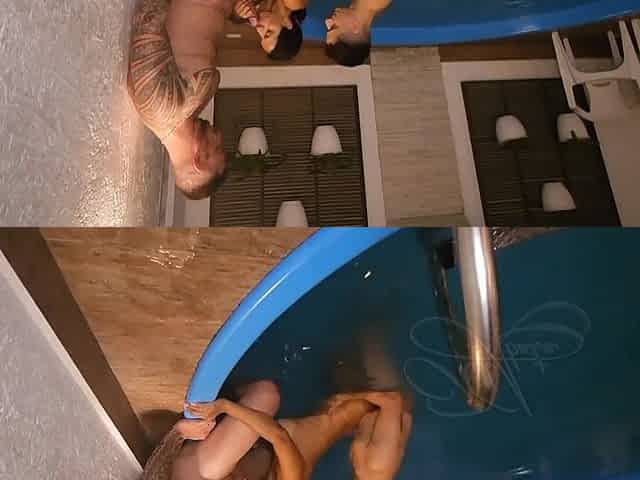 I Had a Great Time with Both Men in the Pool and Then Finished with a DP in the Bedroom. to Be Continued