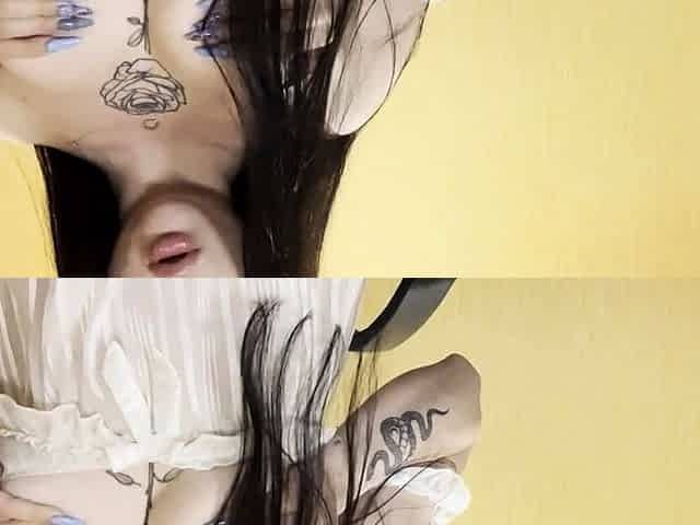Tattooed Brunette Alisha's Solo Snapchat Massage
