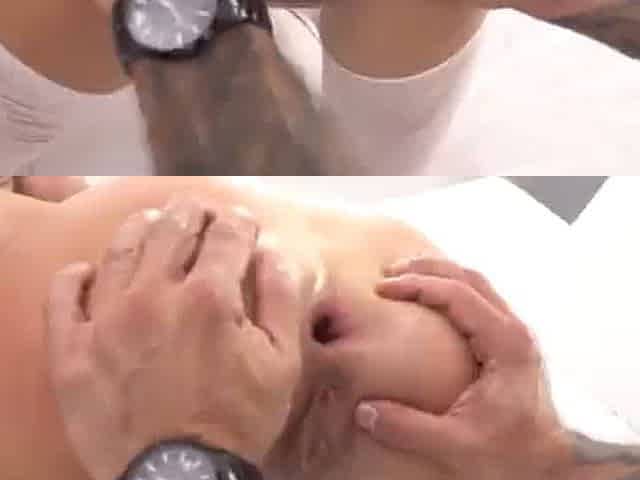 whore screams as her holes are stretched with triple cock loving the squirt dripping from deep anal