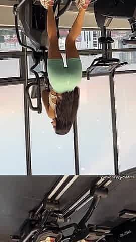 Brunette Big Ass Tease in Gym